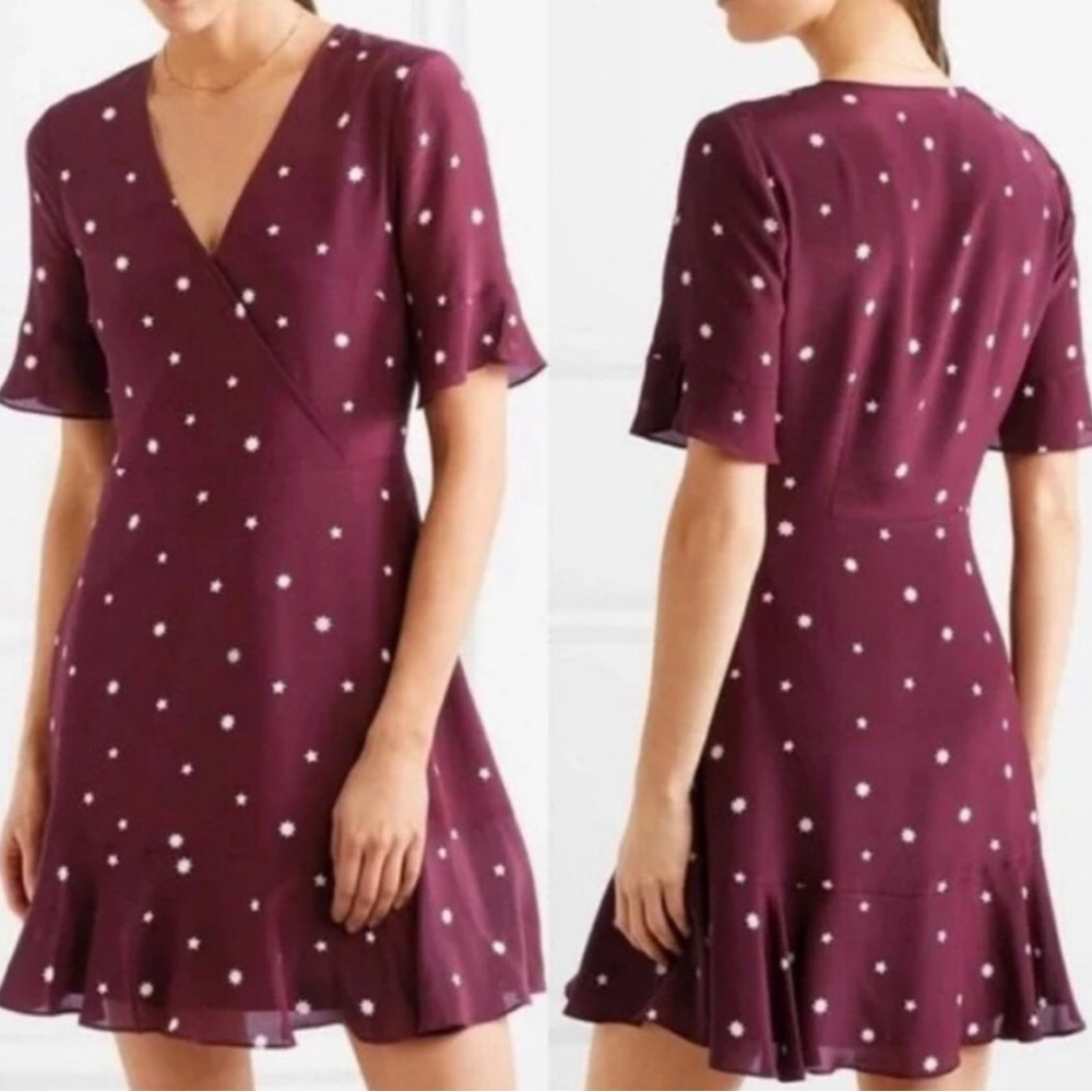 Madewell Maroon Silk Star Dress